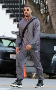 Michael B. Jordan in a Grey Tracksuit