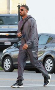 Michael B. Jordan in a Grey Tracksuit