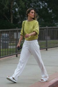 Alessandra Ambrosio in an Olive Sweatshirt
