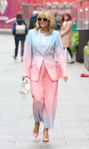 Ashley Roberts in a Two Tone Trouser Suit