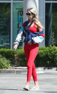 Ava Phillippe in a Red Leggings