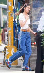 Bella Hadid in a White Top