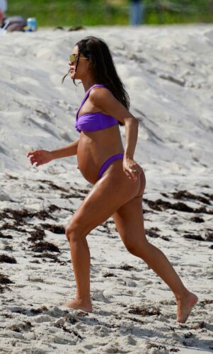 Camila Coelho In A Purple Bikini On The Beach In Miami Lacelebs Co