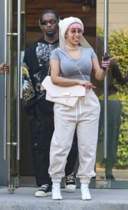 Cardi B in a Beige Sweatpants