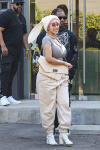 Cardi B in a Beige Sweatpants