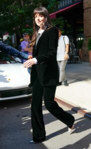 Dakota Johnson in a Black Pantsuit