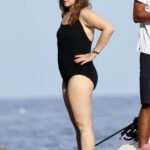 Drew Barrymore in a Black Swimsuit Was Seen Out on Her Holidays in Capri 06/20/2022