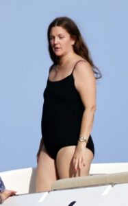 Drew Barrymore in a Black Swimsuit