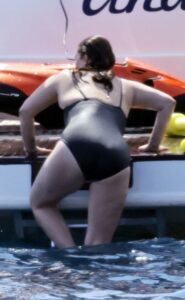 Drew Barrymore in a Black Swimsuit