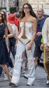 Dua Lipa in a White Ensemble