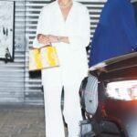 Eiza Gonzalez in a White Pantsuit Grabs Dinner at Nobu in Malibu 05/29/2022