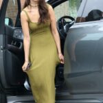 Eiza Gonzalez in an Olive Dress Was Spotted on a Coffee Run in Los Angeles 06/04/2022