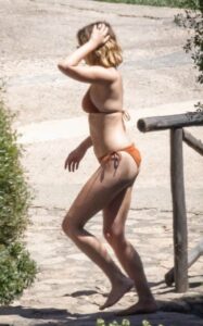 Elizabeth Olsen in an Orange Bikini