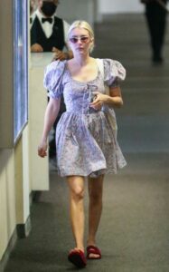 Emma Roberts in a Floral Dress