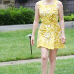 Jessica Chastain in a Yellow Mini Dress on the Set of Mother’s Instinct in Union County 06/01/2022