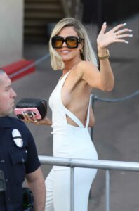Khloe Kardashian in a White Catsuit