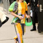 Kristen Bell in a Colorful Ensemble Arrives to Good Morning America in New York City 06/20/2022
