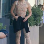 Kristen Bell in a Floral Workout Ensemble Leaves a Pilates Studio with a Friend in Los Angeles 06/07/2022