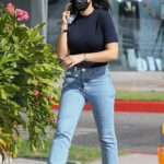 Noor Alfallah in a Black Protective Mask Grabs Coffee at Cha Cha Matcha in West Hollywood 06/20/2022