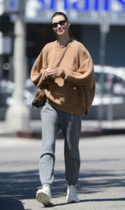 Whitney Port in a Tan Sweater