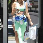 Alessandra Ambrosio in a Neon Green Ensemble Leaves a Workout in Brentwood 07/18/2022