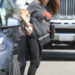 Ashley Greene in a Black Sweatpants Arrives at an Office Building in Los Angeles 07/05/2022