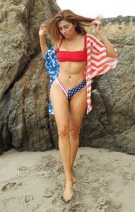 Blanca Blanco in a Patriotic Bikini