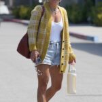 Candace Cameron-Bure in a Yellow Cardigan Arrives at an Office Building in Los Angeles 07/27/2022