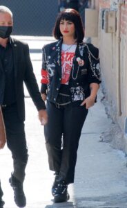 Demi Lovato in a Black Outfit