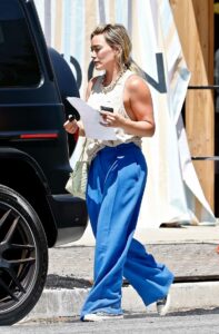 Hilary Duff in a Blue Pants