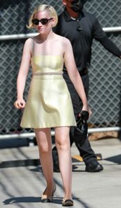 Julia Garner in an Olive Mini Dress