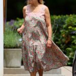 Katie Couric in a Floral Dress Walks Her New Puppy in The Hamptons in New York 07/08/2022