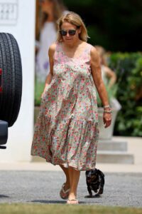 Katie Couric in a Floral Dress