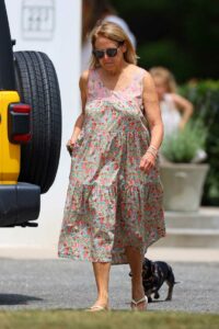 Katie Couric in a Floral Dress