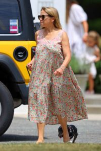 Katie Couric in a Floral Dress