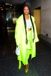 Keke Palmer in a Neon Green Ensemble