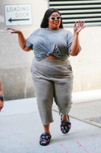Lizzo in a Grey Tee
