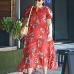 Mandy Moore in a Red Floral Dress Was Seen Out in Studio City 07/29/2022