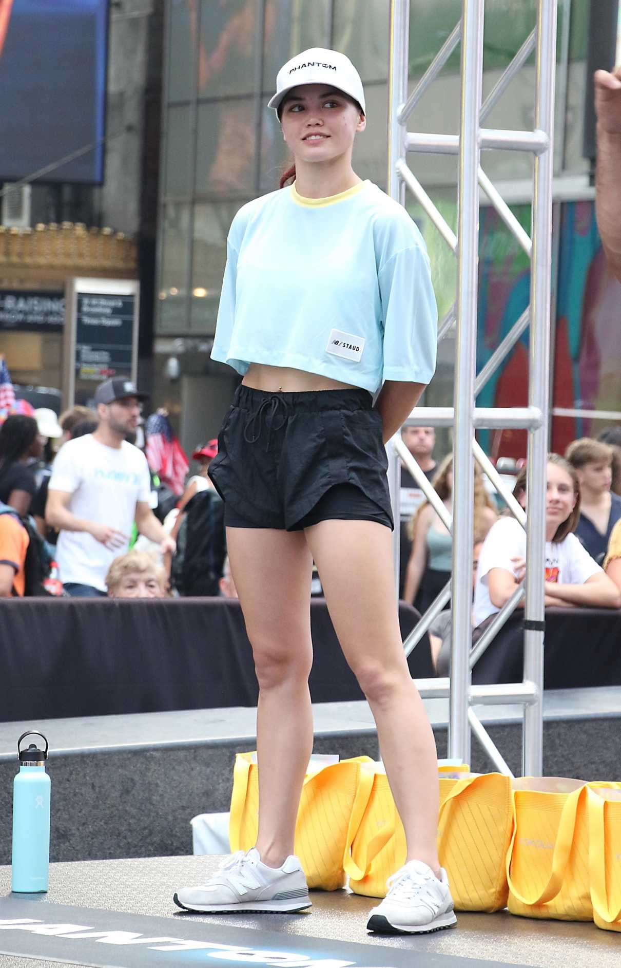 Paris Berelc in a White Cap Was Seen in Times Square with Phantom