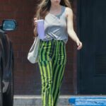 Scout Willis in a Green Striped Pants Visits Sunset Foot Spa in Los Angeles 07/23/2022