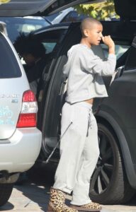 Willow Smith in a Grey Sweatsuit