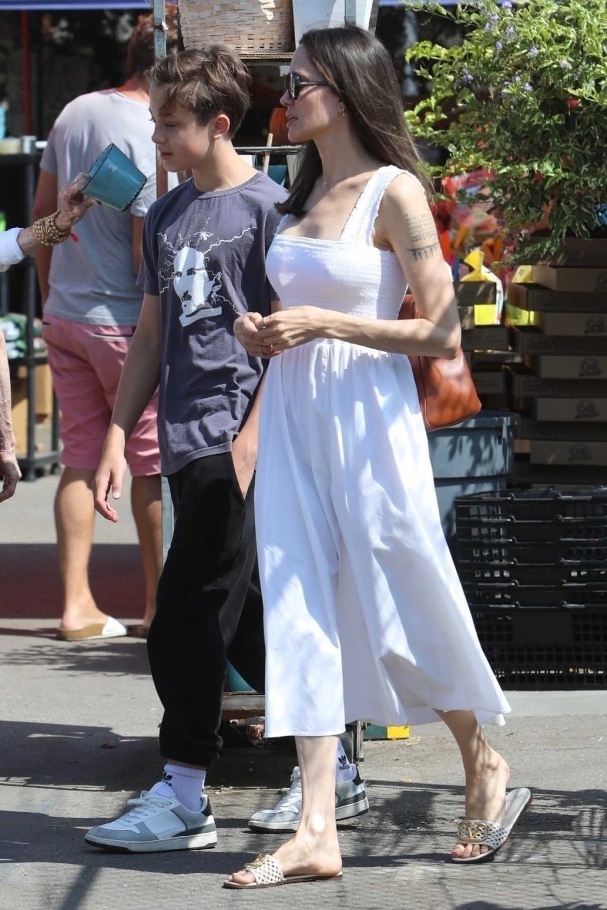 Angelina Jolie in a White Dress