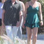 Ava Phillippe in a Turquoise Dress Was Seen Out with Her Boyfriend in Malibu 08/14/2022