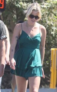 Ava Phillippe in a Turquoise Dress