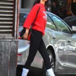Bella Hadid in a Black Leggings Was Seen Out in New York 08/05/2022