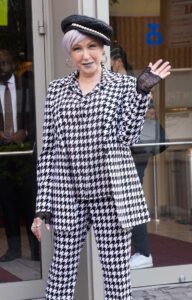 Cyndi Lauper in a Houndstooth Pantsuit