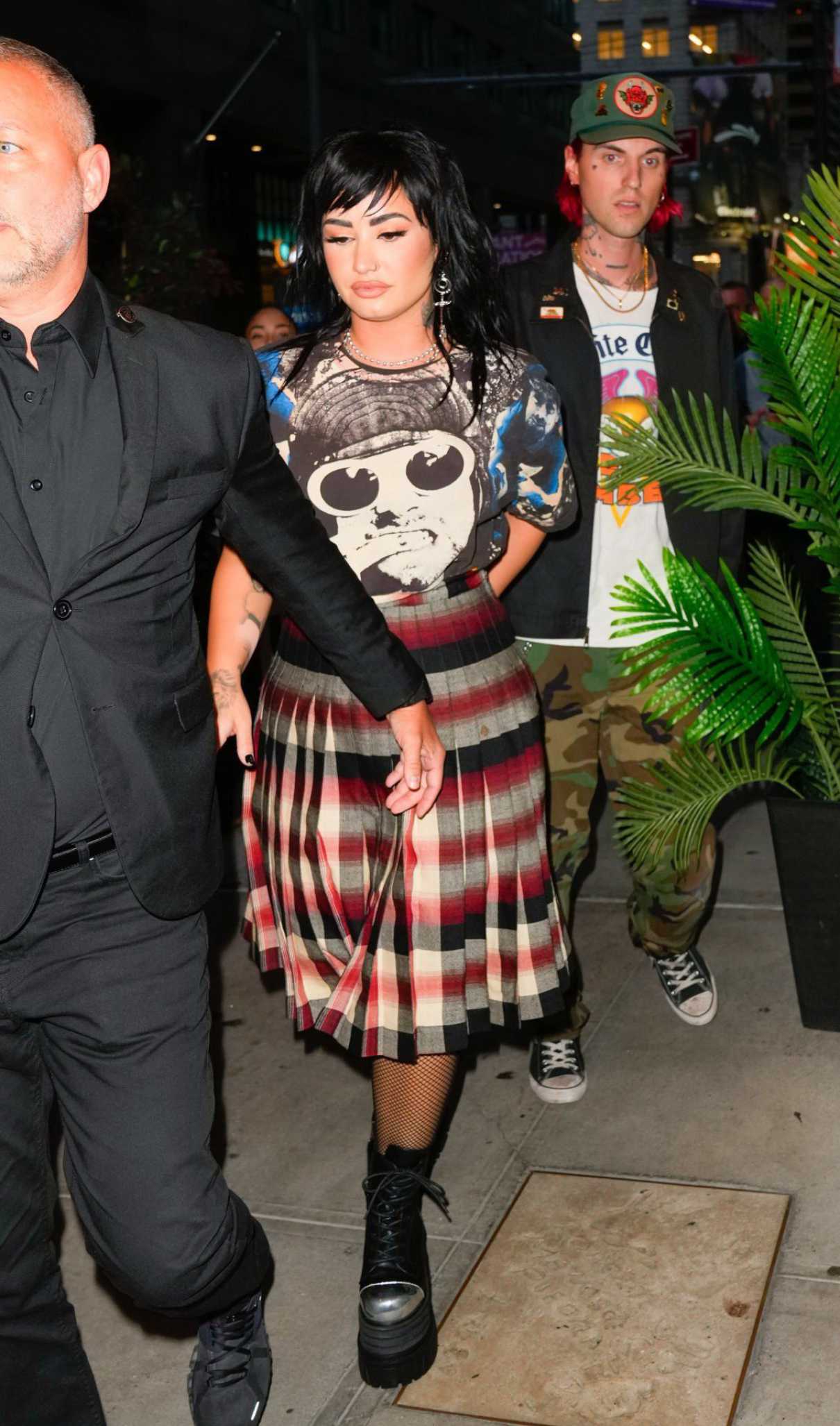 Demi Lovato in a Plaid Skirt