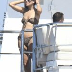Eiza Gonzalez in an Animal Print Bikini on a Yacht in Sardinia 08/05/2022