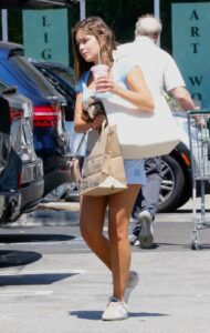 Hannah Ann Sluss in a Baby Blue Mini Dress