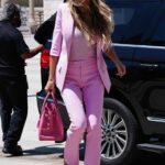 Heidi Klum in a Lilac Pantsuit Was Seen Out in Pasadena 08/17/2022